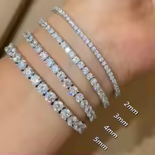 سوار تنس من الموسانيت 2-5 ملم للنساء والرجال، مصنو...