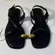 العلامة التجارية تصميم النساء الصنادل المسطحة كليب...