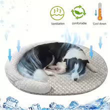 سرير تبريد للكلاب، حصيرة صيفية من الحرير الجليدي ل...