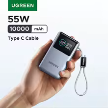 باور بانك UGREEN بقوة 55 واط وسعة 10000 مللي أمبير...